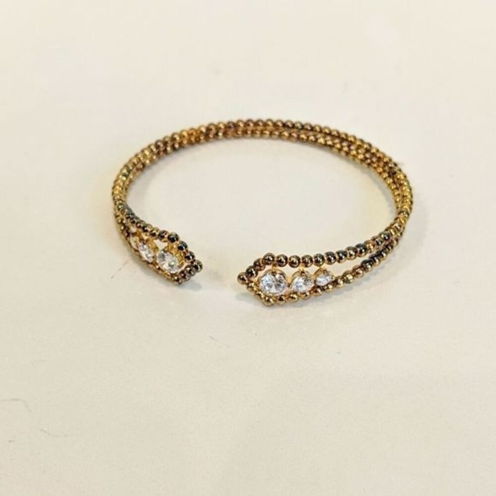 Women's Bracelet Gold with White Stones